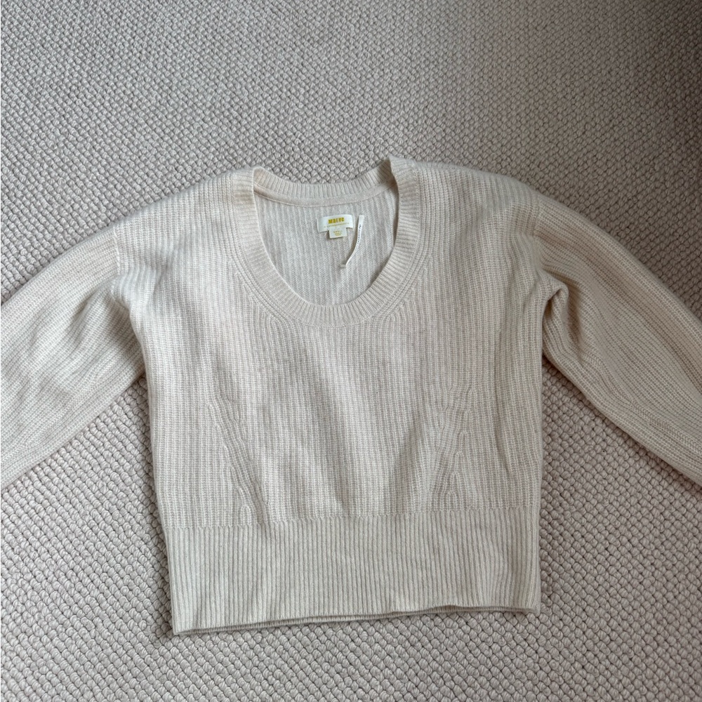 Cream Ribbed Women's Sweater